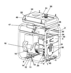 Fig-0 Diagram and Parts List for BS600 Type-1 Porter Cable Generator
